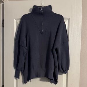 Amazon Women's Dark gray High-Collar Sweatshirt